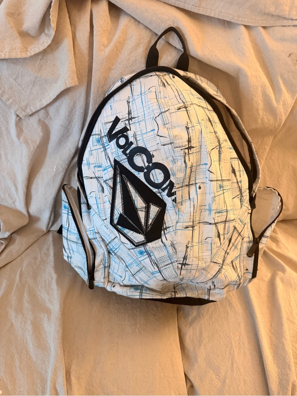 Volcom White & Blue Logo Backpack